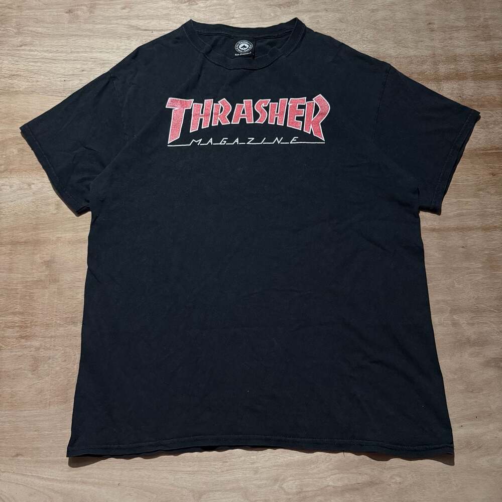 Thrasher Magazine Outlined Logo Black T-Shirt Size L